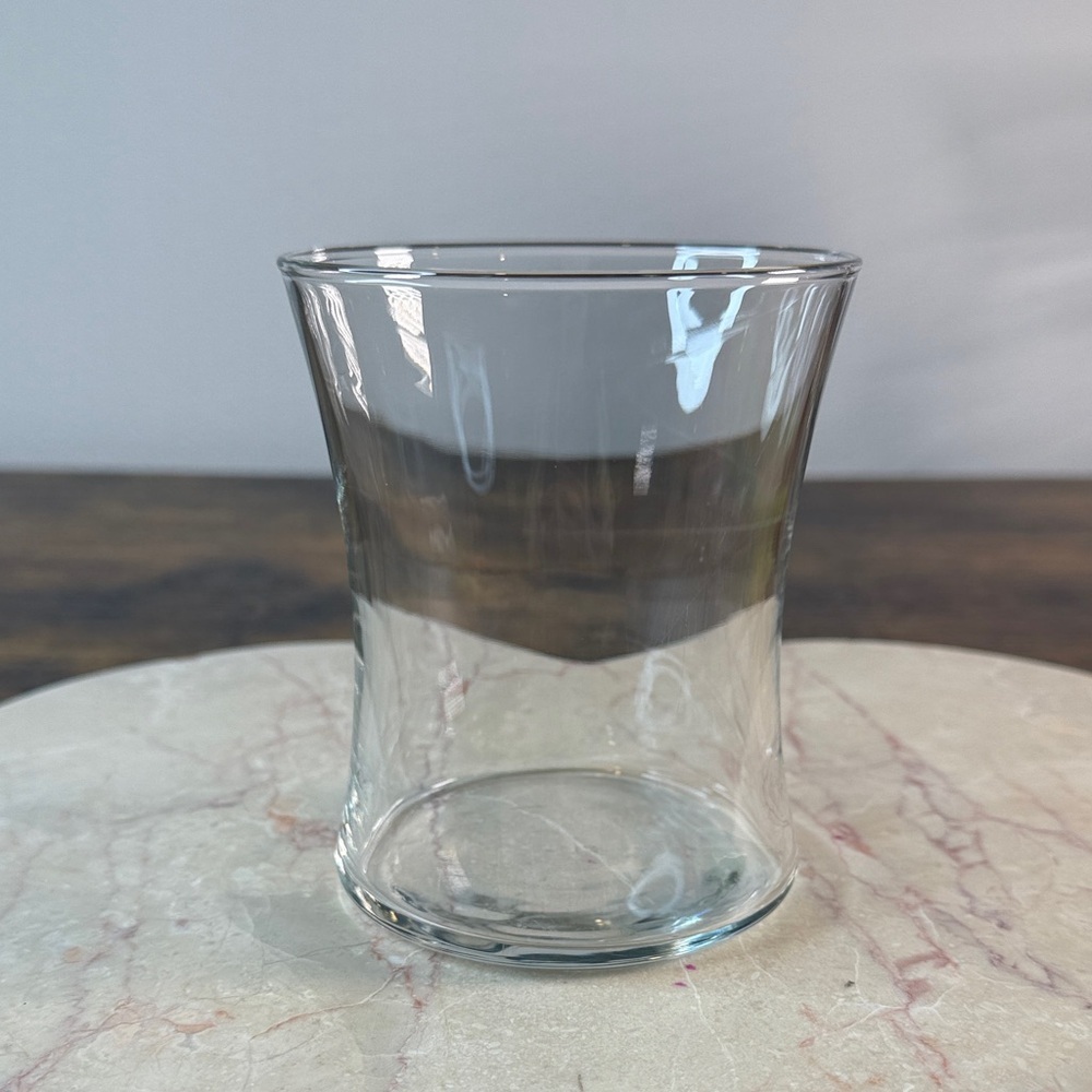 Elegant Clear Glass Tumbler / Short Vase, High 4”